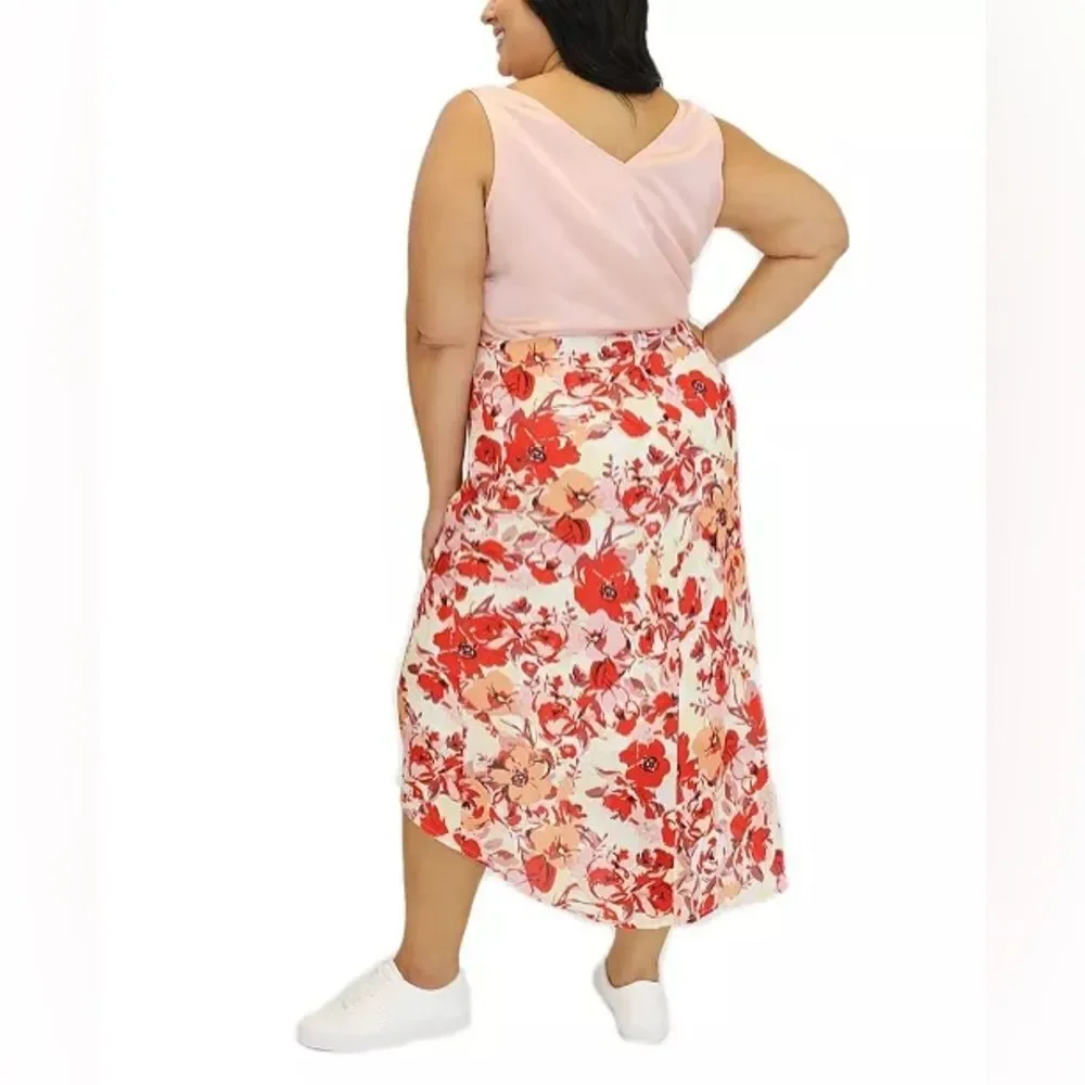 Nordstrom Maree Pour Toi Floral High Low Midi Skirt Size 20
